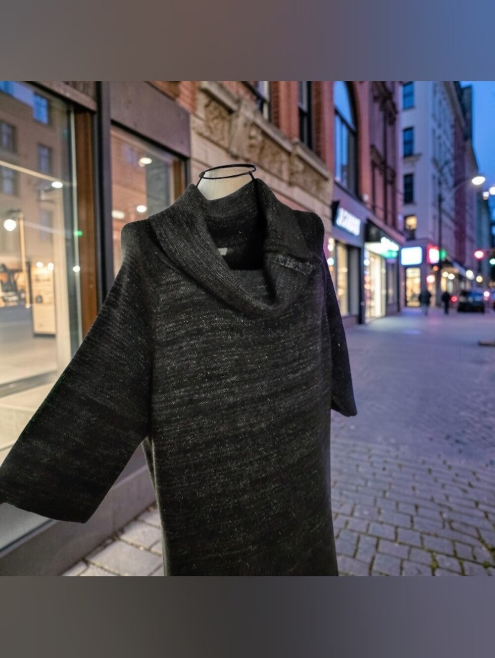 Liz Claiborne Charcoal Gray Cowl Neck Sweater Dress Size XL - Picture 4 of 4